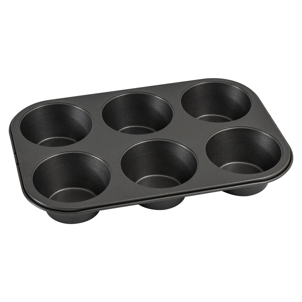 Mainstays 6 Cup Jumbo Muffin Pan, Non-Stick Bakeware,3.4 inch Diameter Cups,Gray,Carbon Steel